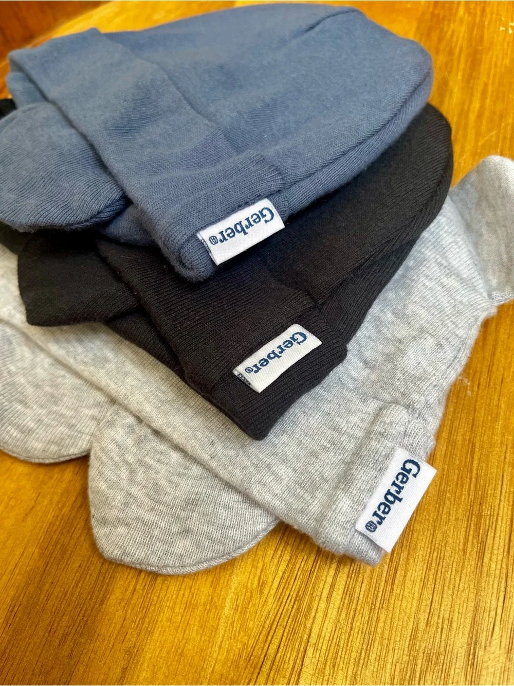 *3/$15 - Gerber Baby Hat & Mitten Set in Light Gray, Black, & Navy